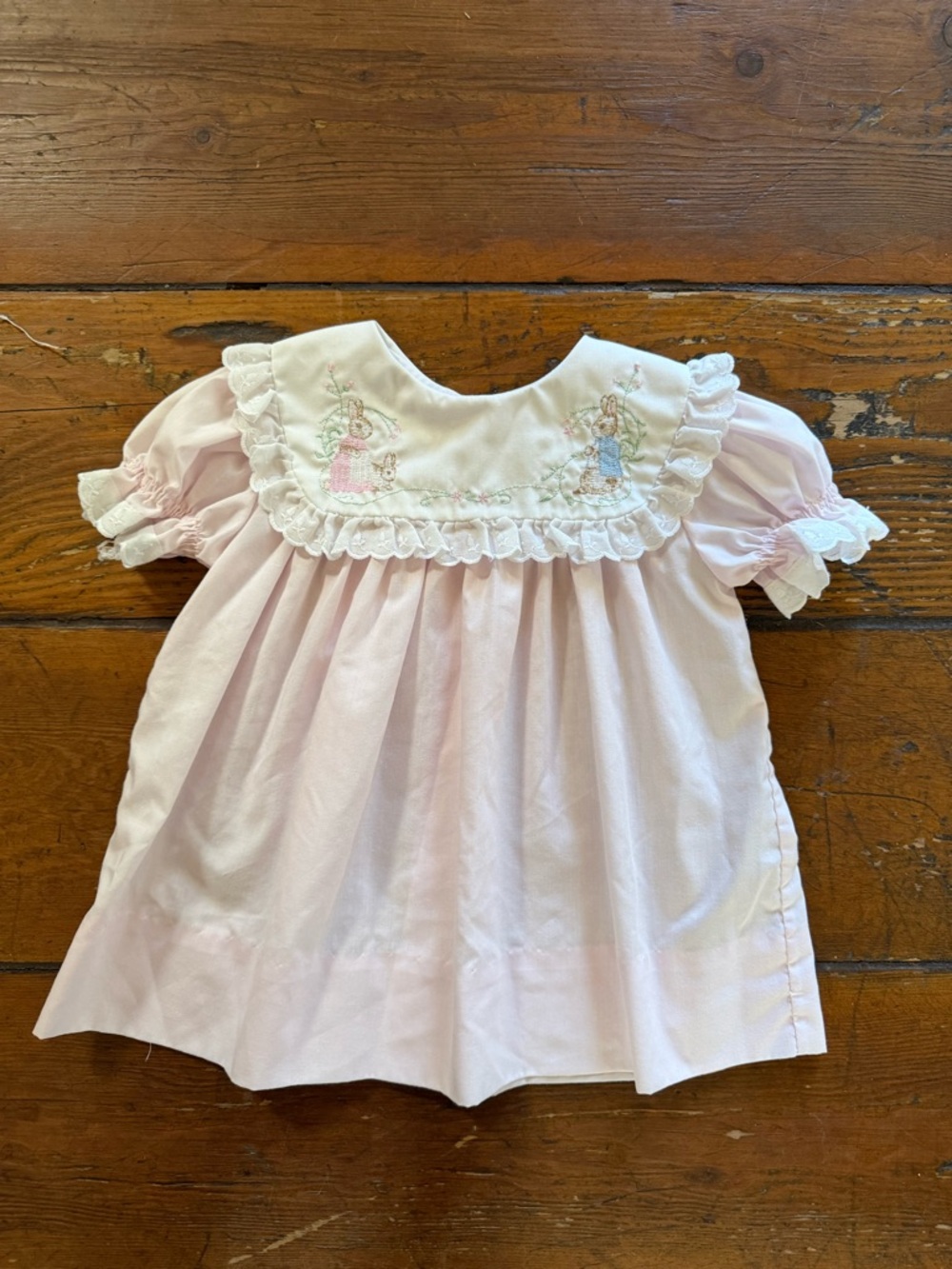 VTG Beatrix Potter Original Baby Pink Peter Rabbit Girls Dress